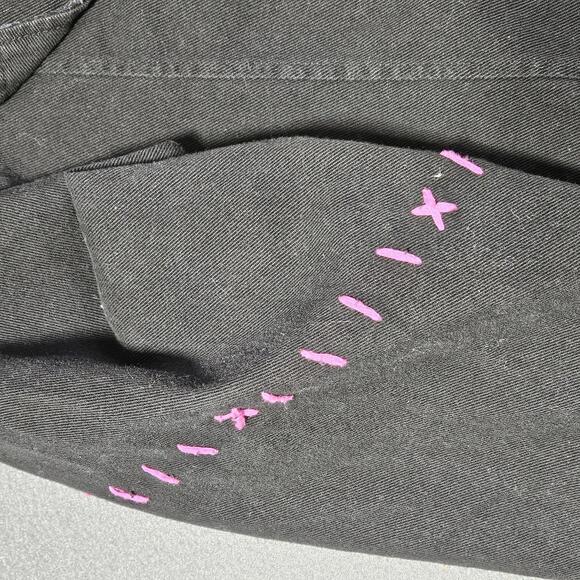 Monster High Black Denim Jacket XL Pink Stitching Graphic Print Spirit Halloween - Picture 10 of 14